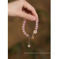 Pink Crystal Hand String Hotan Jade Beads